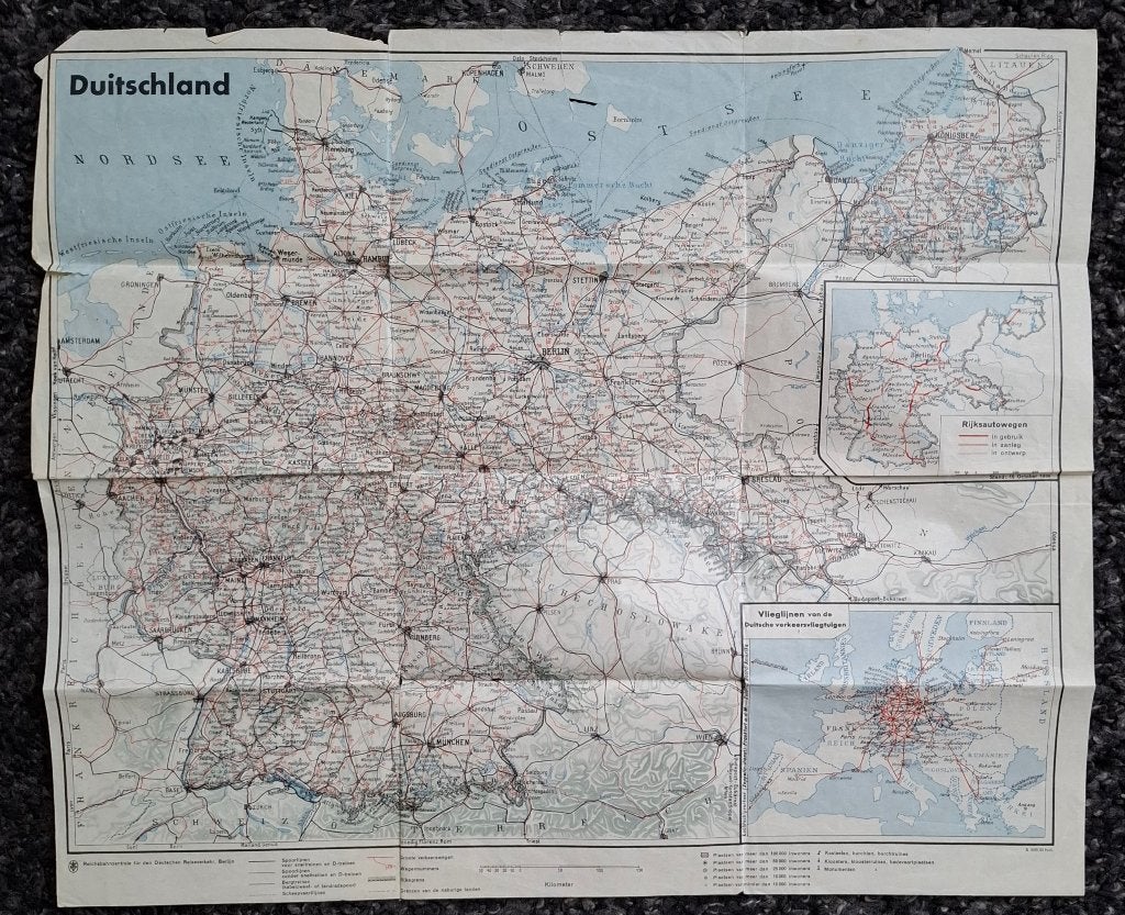 Landkaart Duitsland - 1930, Gelezen, Ophalen of Verzenden, Landkaart, Duitsland