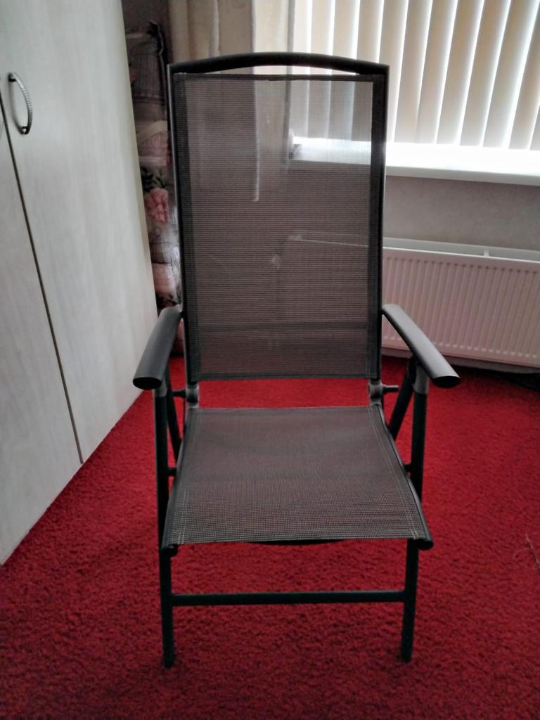 2 verstelbare stoelen met tafel 70x70 cm, Ophalen, Zo goed als nieuw, Campingstoel
