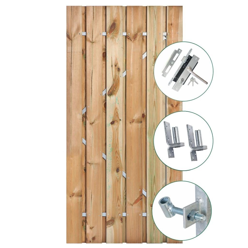 schutting deur incl rvs slotset en duimen uitverkoop, Ophalen, 100 tot 150 cm, Nieuw, Draaipoort