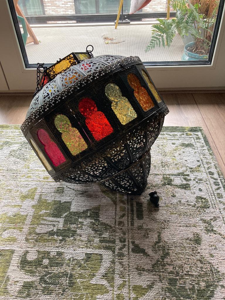 Oosterse lamp, Ophalen, Gebruikt, Glas, 50 tot 75 cm