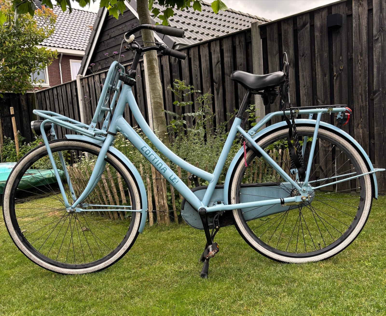 Cortina U4 Transportfiets Dames - Lichtblauw, Terugtraprem, Gebruikt, Versnellingen, 50 tot 53 cm