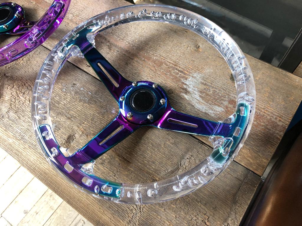 JapPower/PowerParts Racestuur sportstuur acryl neochrome, Auto diversen, Ophalen of Verzenden