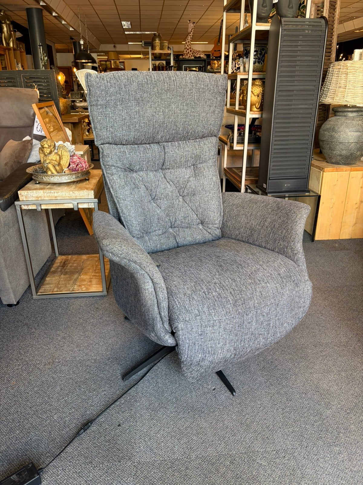 Draai/relax fauteuill met losse bediening, Huis en Inrichting, Fauteuils, Ophalen, Minder dan 75 cm, Zo goed als nieuw, Stof