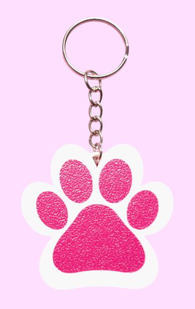 Sleutel/ tashanger honden pootje fuchsia, Nieuw, Eveline@pimpschuur.nl, Pimpschuur.nl, Boris Pasternak-erf 201 3315BT Dordrecht