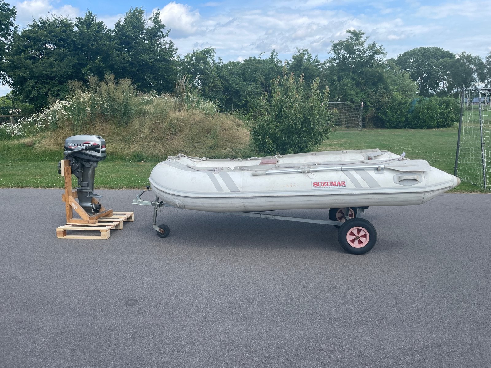 Suzumar, rubberboot met 8pk, rib boot, Watersport en Boten, Rubberboten, Gebruikt, Suzumar, Aluminium, Brandstoftank, Inclusief motor