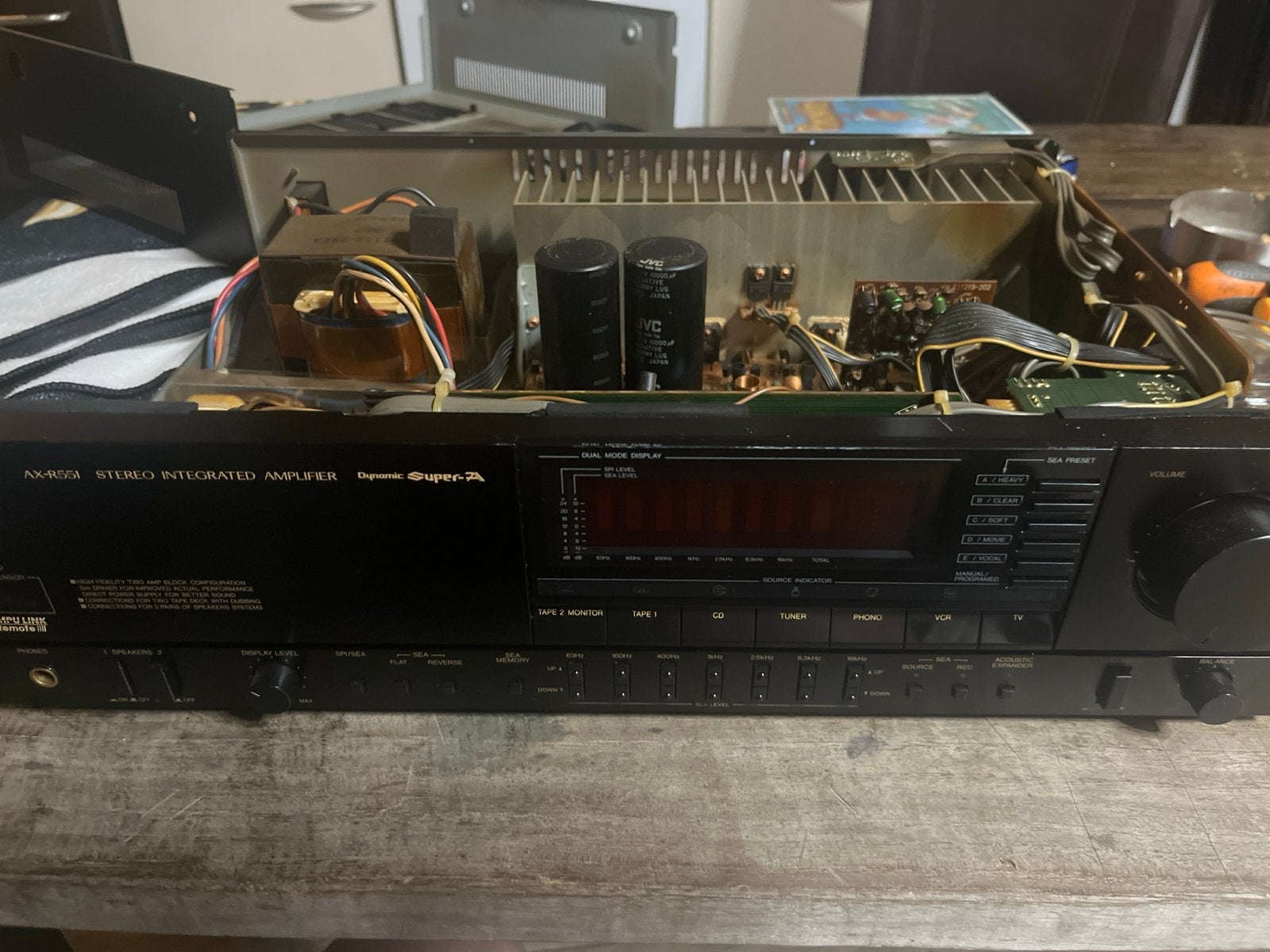 JVC AX-R551 Stereo Geïntegreerde Versterker - Defect, JVC, Ophalen of Verzenden, Niet werkend, 120 watt of meer