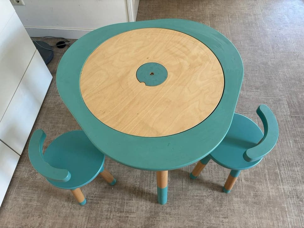 MUtable incl 3 stoelen + accessoires, Ophalen, Gebruikt, Tafel(s) en Stoel(en)