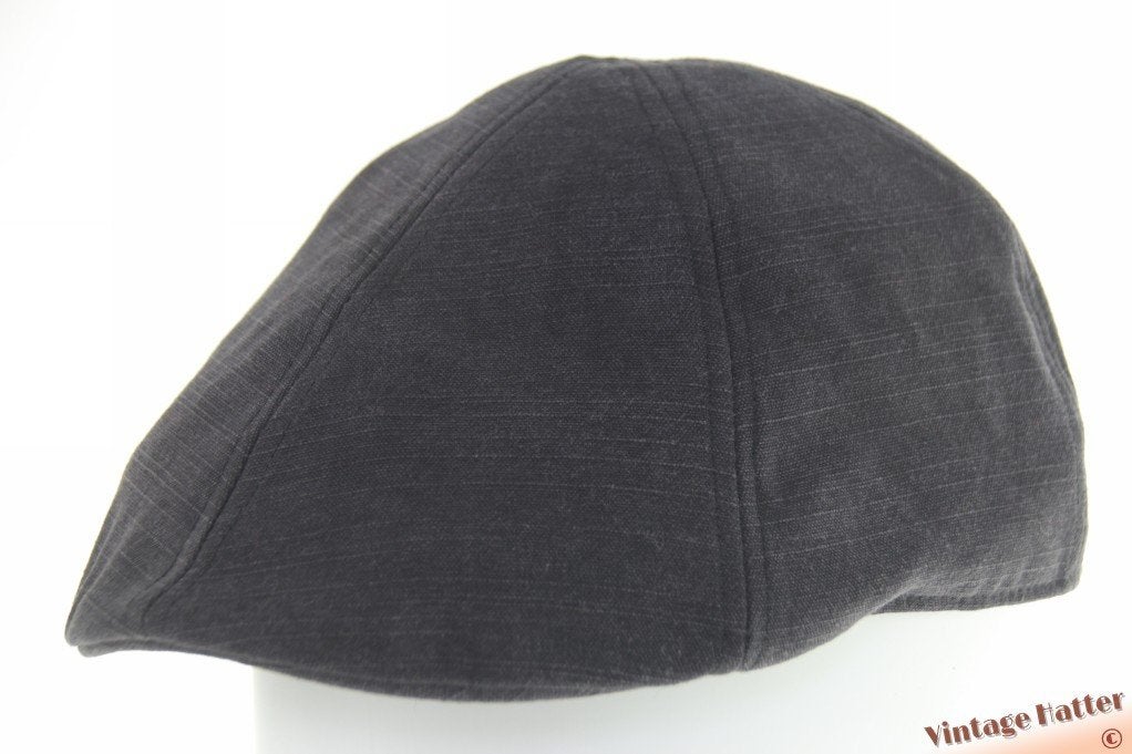 Vintage flatcap Voorgevormde pet zwartgrijs katoen mix 58, Ophalen of Verzenden, Zo goed als nieuw, 58 of 59 cm (L, 7¼ of ⅜ inch)
