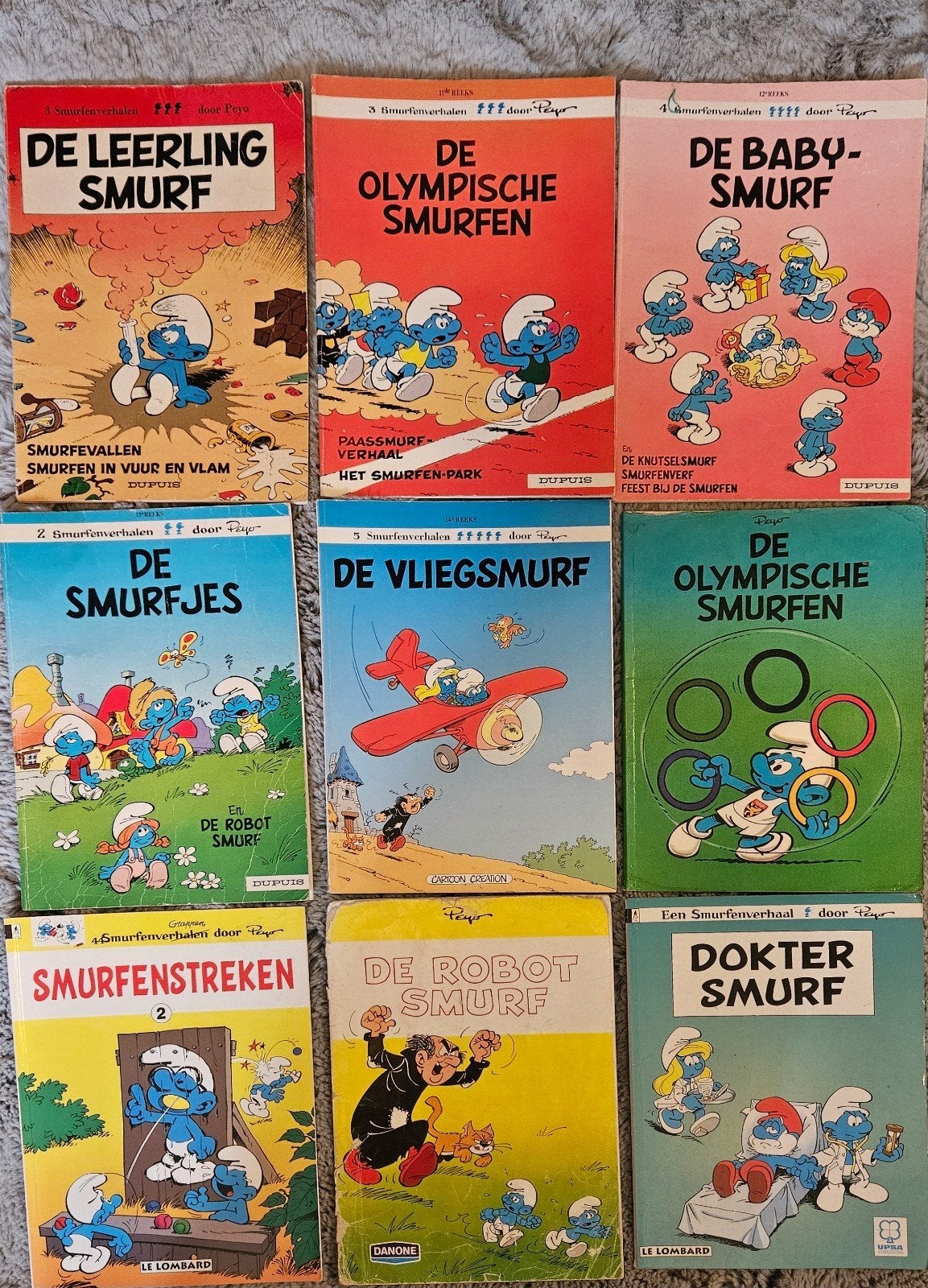 24x De Smurfen Peyo – 9 eerste drukken + reclame-uitgaven, Meerdere stripboeken, Ophalen of Verzenden, Gelezen