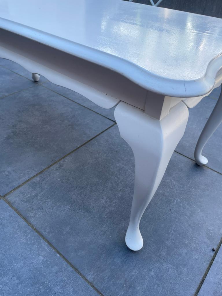 Witte salontafel - opknapper, tegen elk aannemelijk bod, Ophalen, Gebruikt, 100 tot 150 cm, 50 tot 100 cm