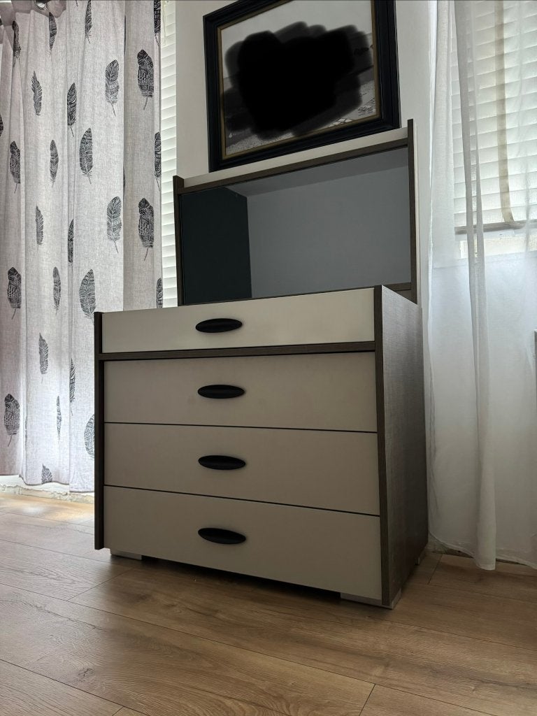 Spiegelkast en 2x Nachtkastjes, Ophalen, 100 tot 150 cm, 50 tot 100 cm, Zo goed als nieuw