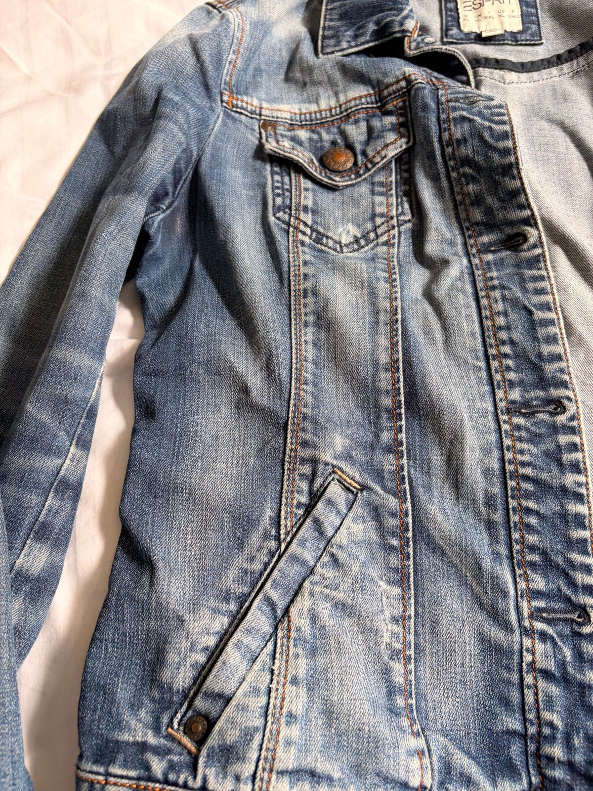 Esprit spijkerjasje - Maat XL, Ophalen of Verzenden, Gedragen, Maat 46/48 (XL) of groter, Blauw