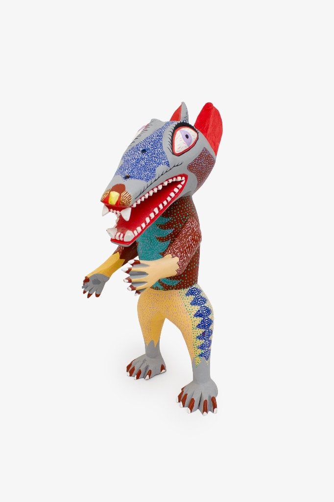 70’s handgemaakt Mexicaans Alebrije beeld Ayeta Oaxaca, Antiek en Kunst, Gemerkt, Mexico, Meerkleurig, Houtsnijwerk