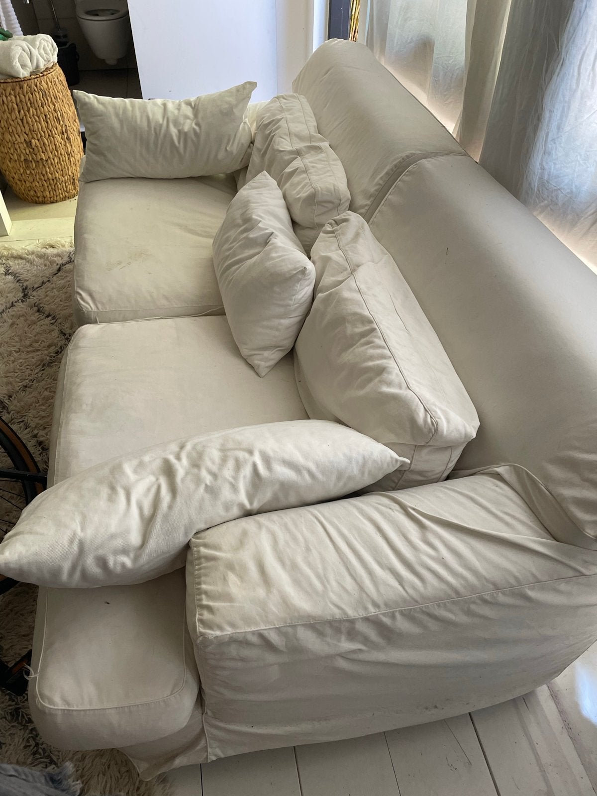 Linteloo bank katoen - Comfortabele 2-zits bank, Huis en Inrichting, Banken | Bankstellen, Ophalen, Gebruikt, 100 tot 125 cm, Tweepersoons