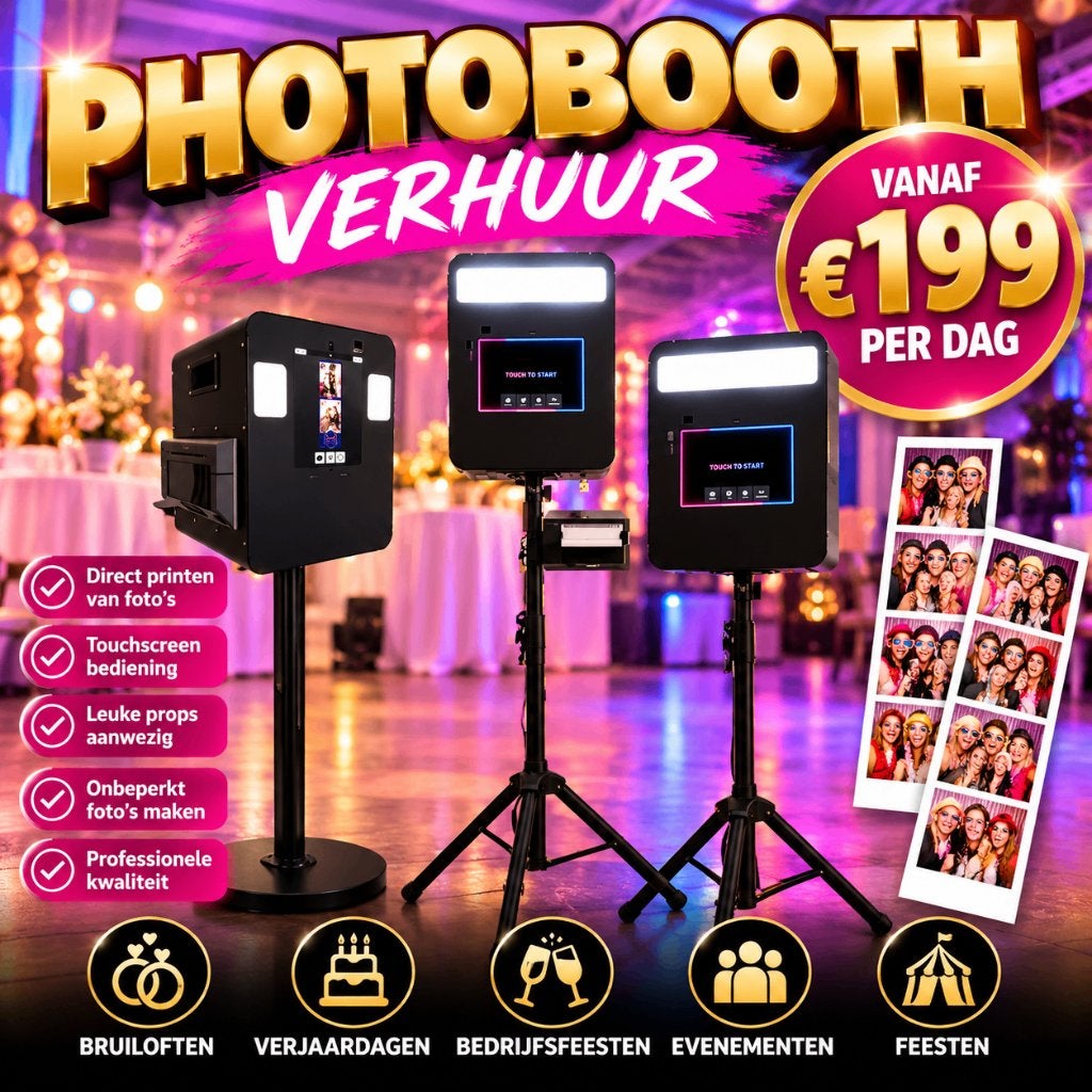 Photobooth Huren Bruiloft Feest Bedrijfsfeest v.a. €199, Ophalen of Verzenden, Zo goed als nieuw, Overige