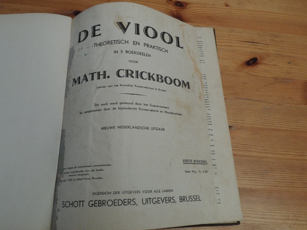 M. Crickboom, Gebruikt, Klassiek, Ophalen of Verzenden, Viool of Altviool