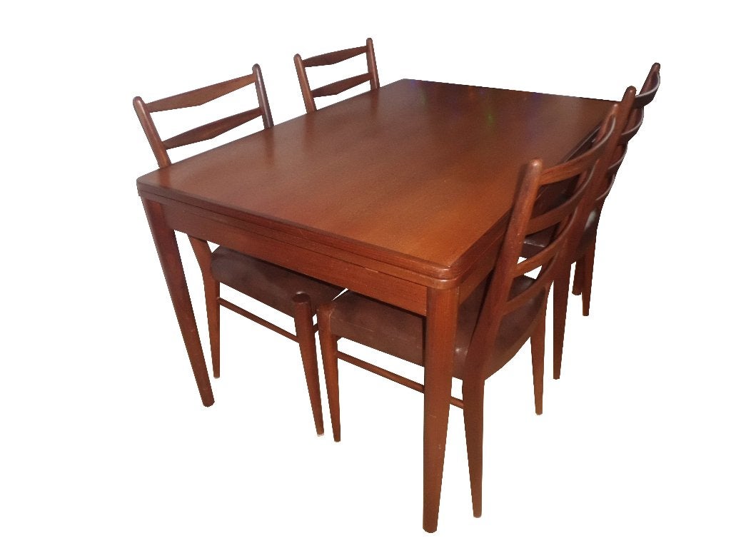 Set van 4 vintage teak Pastoe Cees Braakman design stoelen, Ophalen, Gebruikt, Bruin, Vier