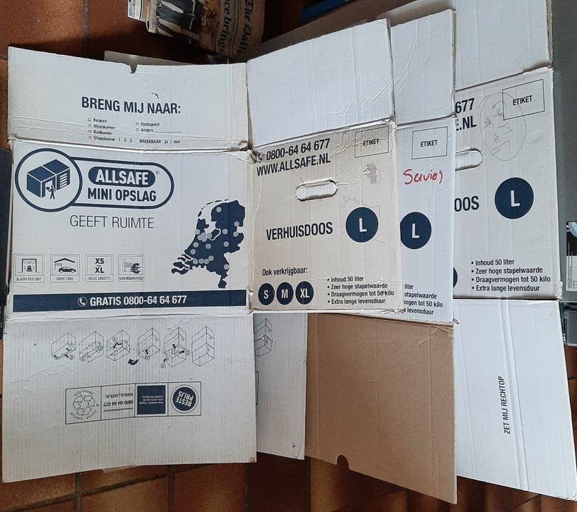 6 verhuisdozen, Ophalen, Gebruikt, Doos, Opvouwbaar