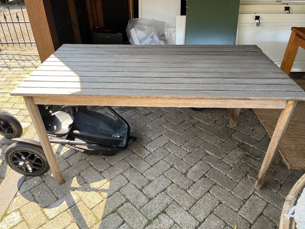 Tuintafel, Tuin en Terras, Tuintafels, Ophalen, Gebruikt, Rechthoekig, Hout