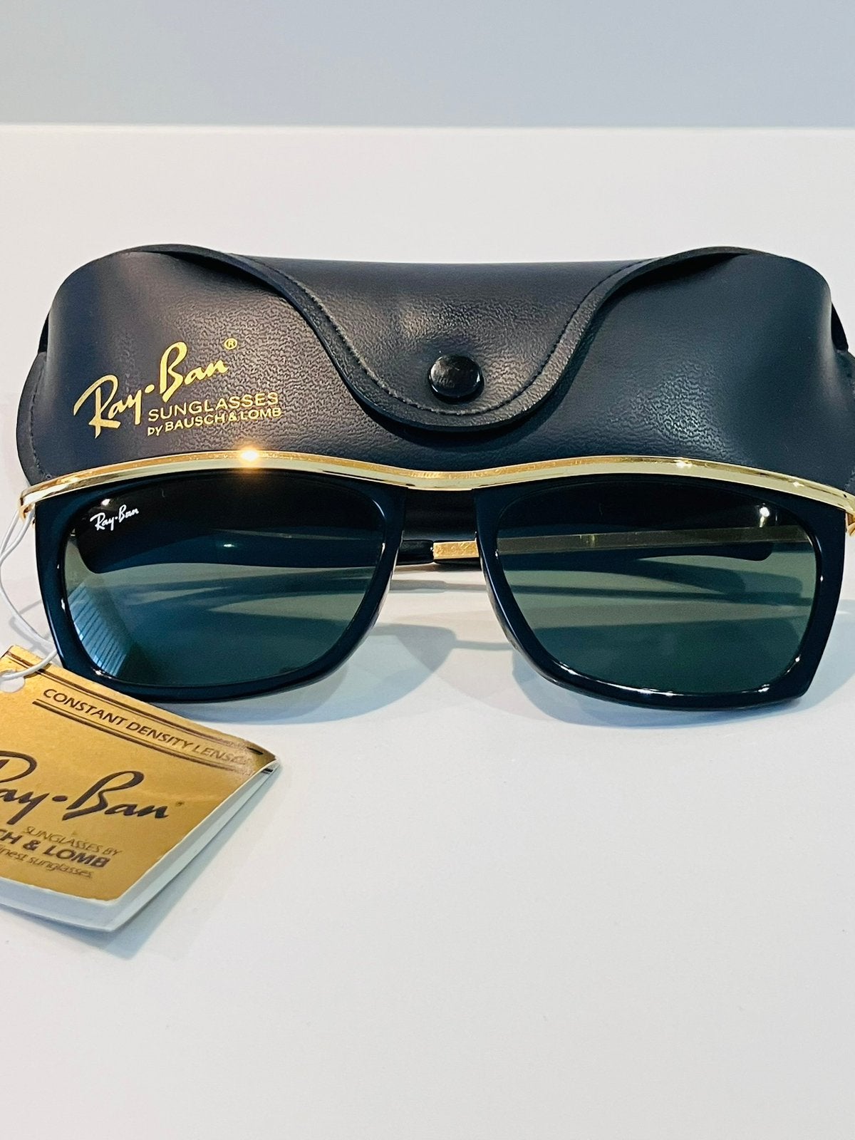 Vintage B&L Ray-Ban Olympian II – Black Gold G-15, Zonnebril, Zwart, Ophalen of Verzenden, Zo goed als nieuw
