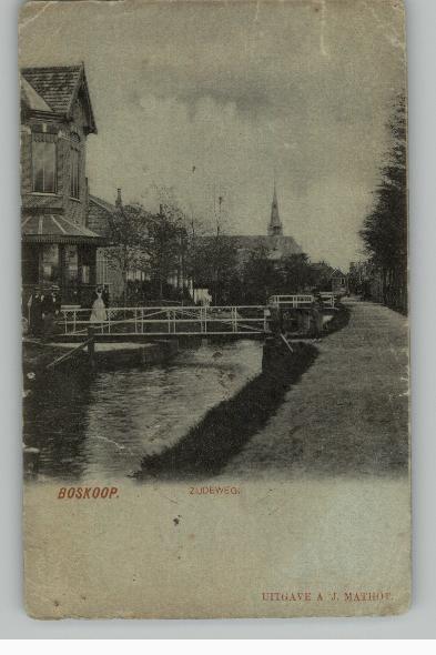 Boskoop  Zijdeweg  uitg A.J. Mathot 1901, Ophalen of Verzenden, Voor 1920, Ongelopen, Zuid-Holland