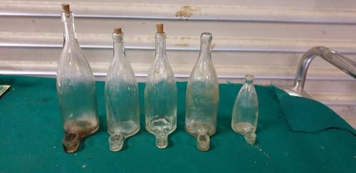 vogel drink flesjes brocante van glas, Ophalen of Verzenden, 'T Olde Gre-j, Info@toldegrej.nl, Endepoelstraat 20f Didam