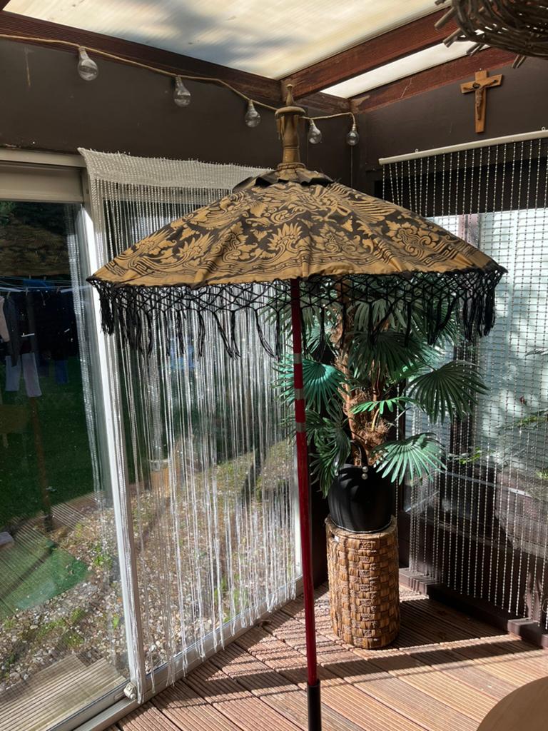 Balinese parasol, Tuin en Terras, Parasols, Ophalen, Zo goed als nieuw, 1 tot 2 meter