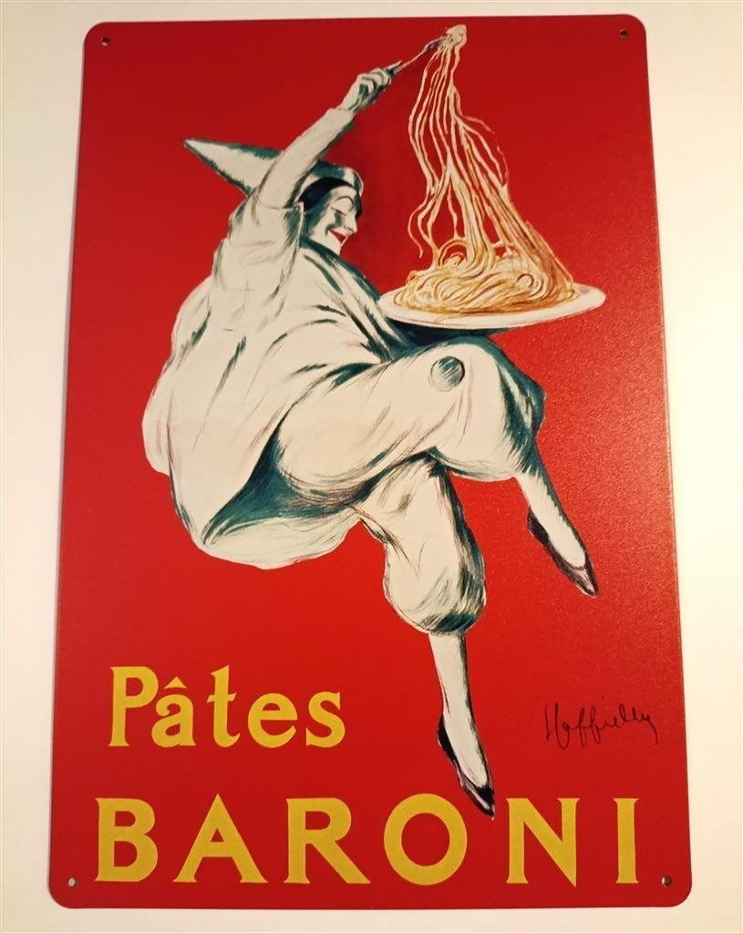 Leonetto Cappiello Pates Baroni Pasta Metalen Wandbord, Verzenden