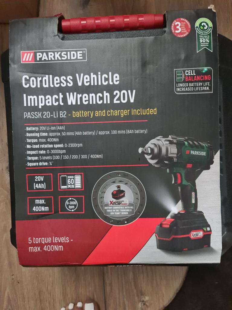 Parkside Accu Slagmoersleutel 20V PASSK 20-LiB2 nieuw, Ophalen of Verzenden, Nieuw