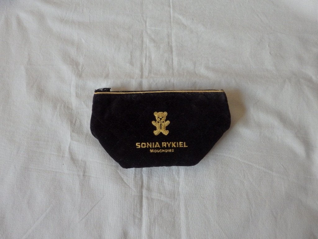 Vintage velours Zwart Etui Sonia Rykiel Mouchoirs zakdoeken, Ophalen of Verzenden
