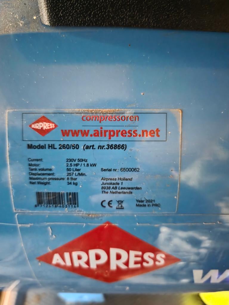 Compressor Airpress HL 260/50, 6 tot 10 bar, Ophalen of Verzenden, Zo goed als nieuw, 25 tot 100 liter
