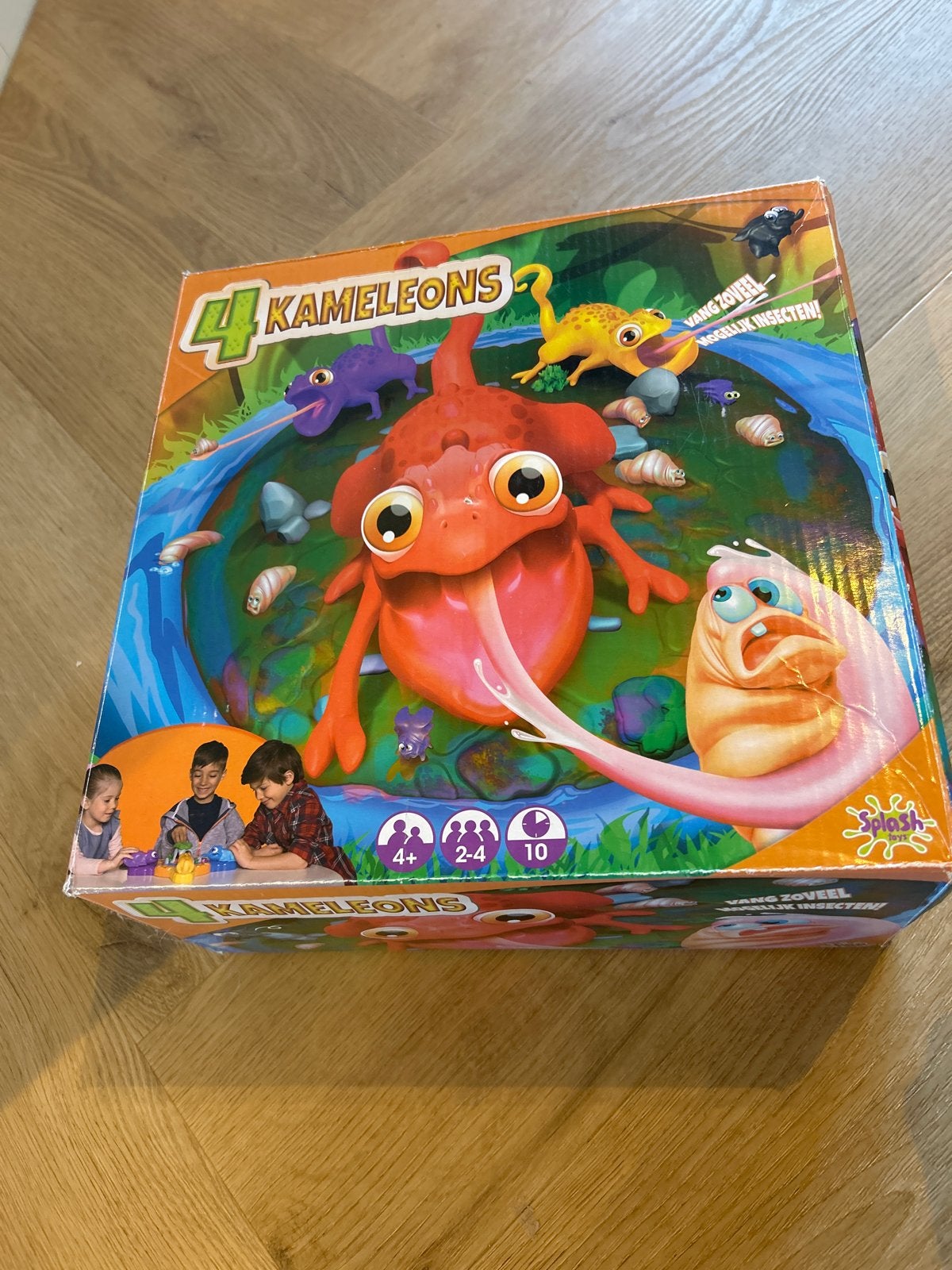 4 Kameleons bordspel - Vang de insecten!, Drie of vier spelers, Ophalen, Gebruikt