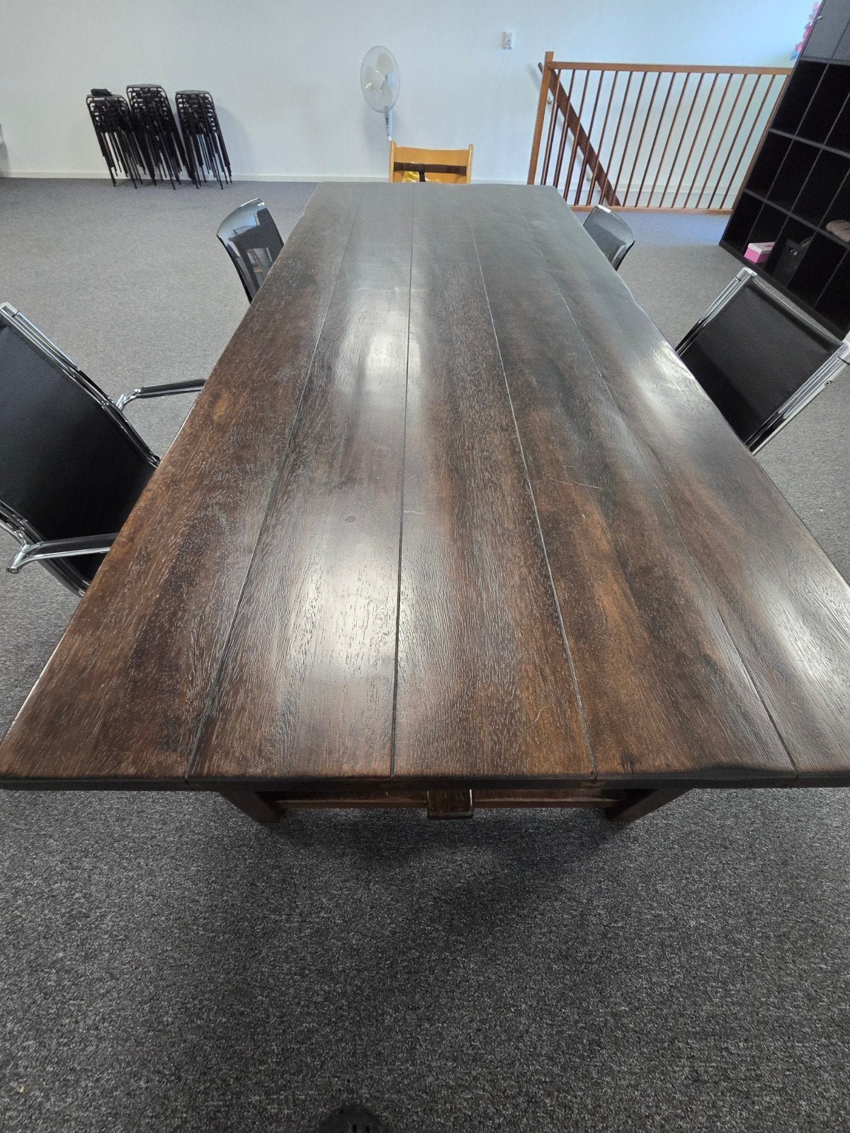 Robuuste Donkerhouten Kloostertafel / Eettafel (240x100 cm), Ophalen, Rechthoekig, 200 cm of meer, 50 tot 100 cm