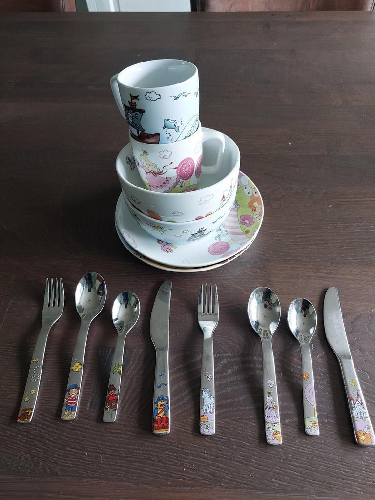 Auerhahn Kinderservies: Prinses & Piraat (2 complete sets), Ophalen of Verzenden, Zo goed als nieuw