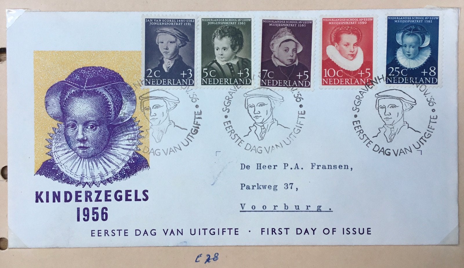 Eerste dag envelop kavel E8, Ophalen of Verzenden, Beschreven, Nederland