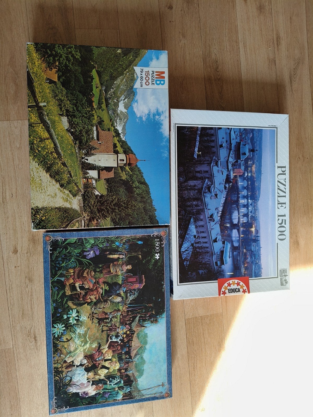 3 Legpuzzel 1500 stukjes, Ophalen of Verzenden, 500 t/m 1500 stukjes, Gebruikt, Legpuzzel