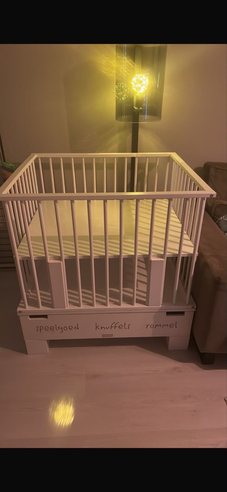 Witte baby box met opbergruimte, Ophalen of Verzenden, Gebruikt, Vierkant