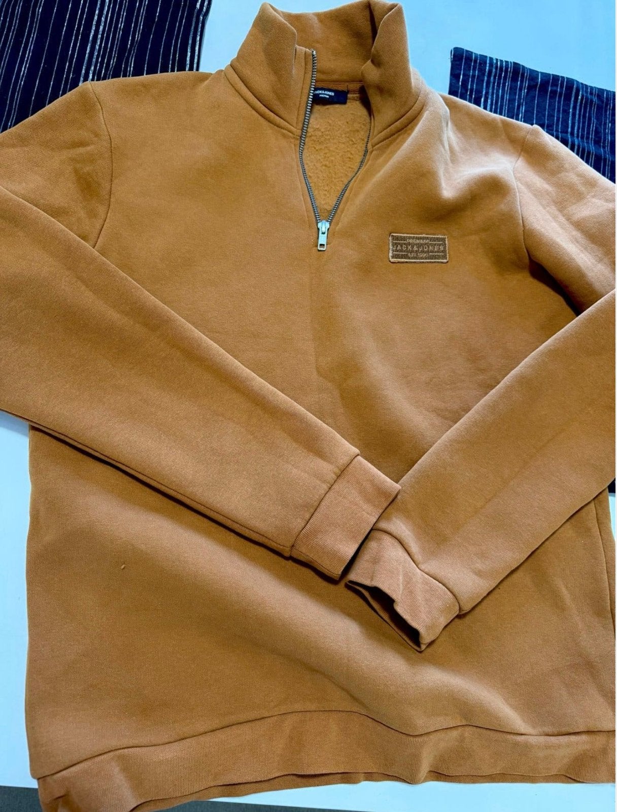 Jack & Jones Premium sweater met rits - Maat L, Kleding | Heren, Ophalen, Zo goed als nieuw, Maat 52/54 (L), Bruin