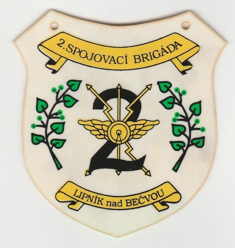 Kunststof schildje Tsjechië - 2e Verbindingsbrigade, Verzenden, Landmacht, Overige gebieden, Embleem of Badge