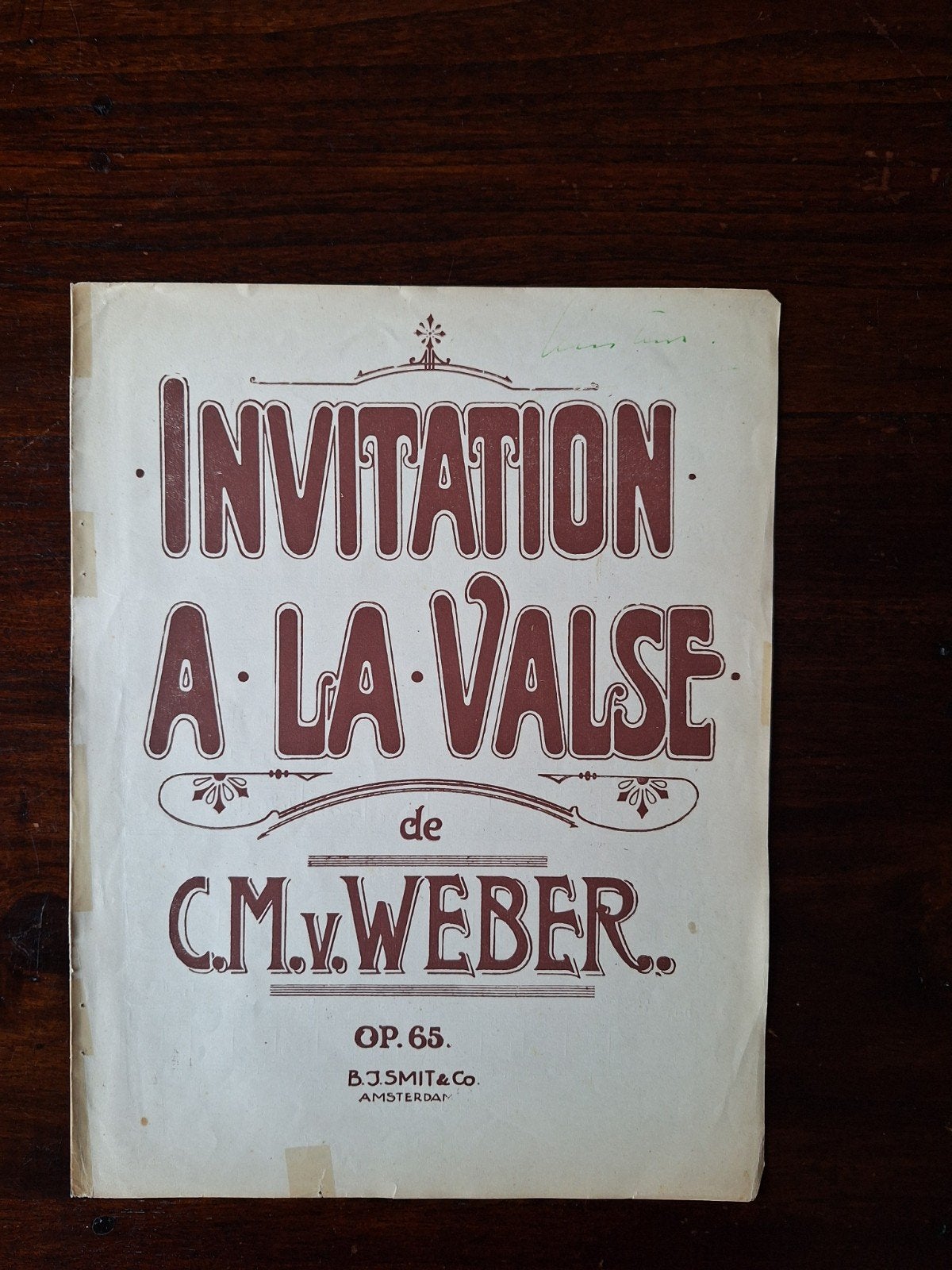 C.M. von Weber . opus 65 . Wals., Gebruikt, Klassiek, Ophalen of Verzenden, Artiest of Componist