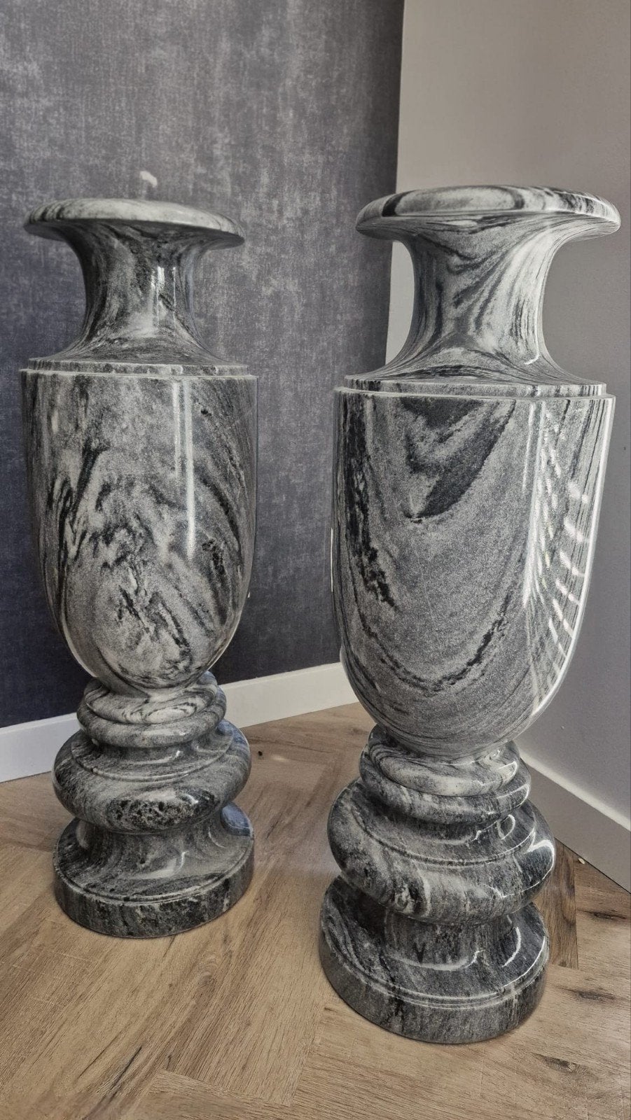 Set van 2 unieke marmeren vazen uit Vietnam (80cm), Ophalen