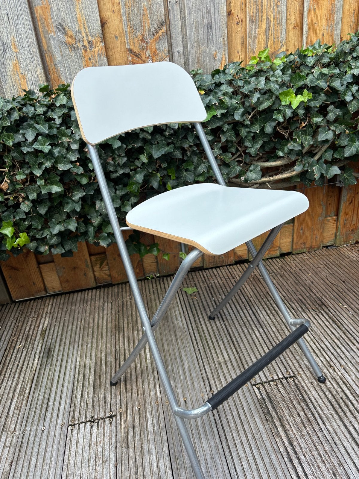 IKEA Franklin barkruk - opklapbaar, wit, Huis en Inrichting, Ophalen, Gebruikt, Wit, Eén