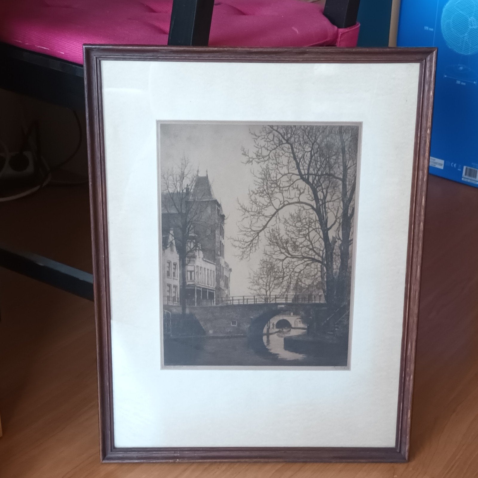 Dirk Harting (1894-1988), ets, Utrecht, Oude gracht, Ophalen of Verzenden