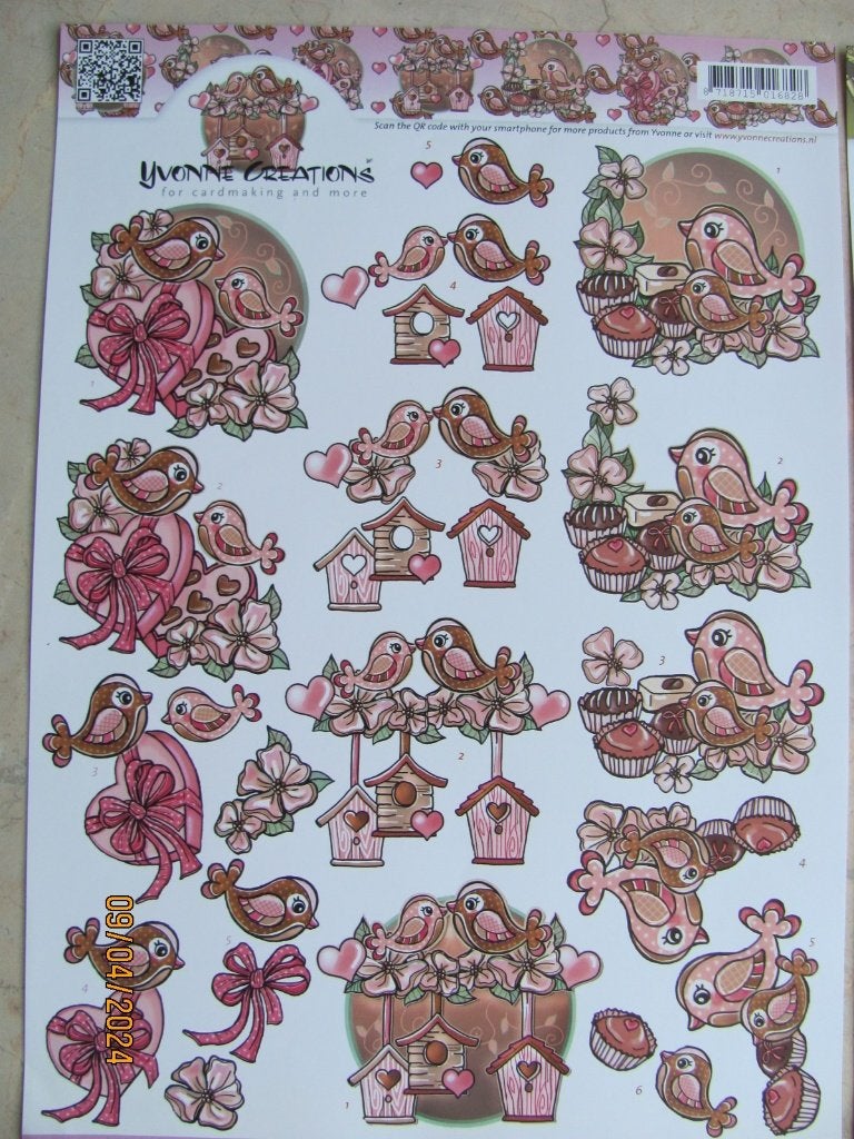 NIEUW vel YVONNE Creations KNIPVEL vogels MOEDERDAG CD10483, Hobby en Vrije tijd, Ophalen of Verzenden, Nieuw, Man of Vrouw, Knipvel