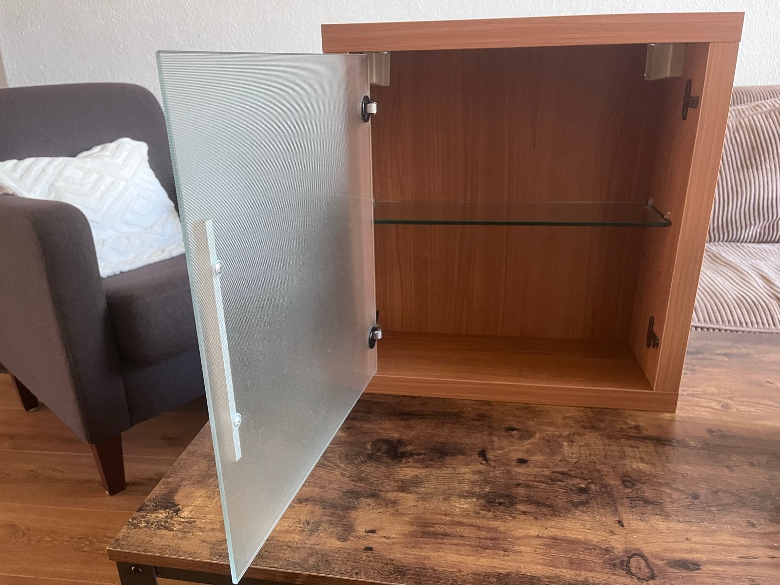 Medicijnkastje met glazen deur en glazen plankje, Ophalen, Zo goed als nieuw