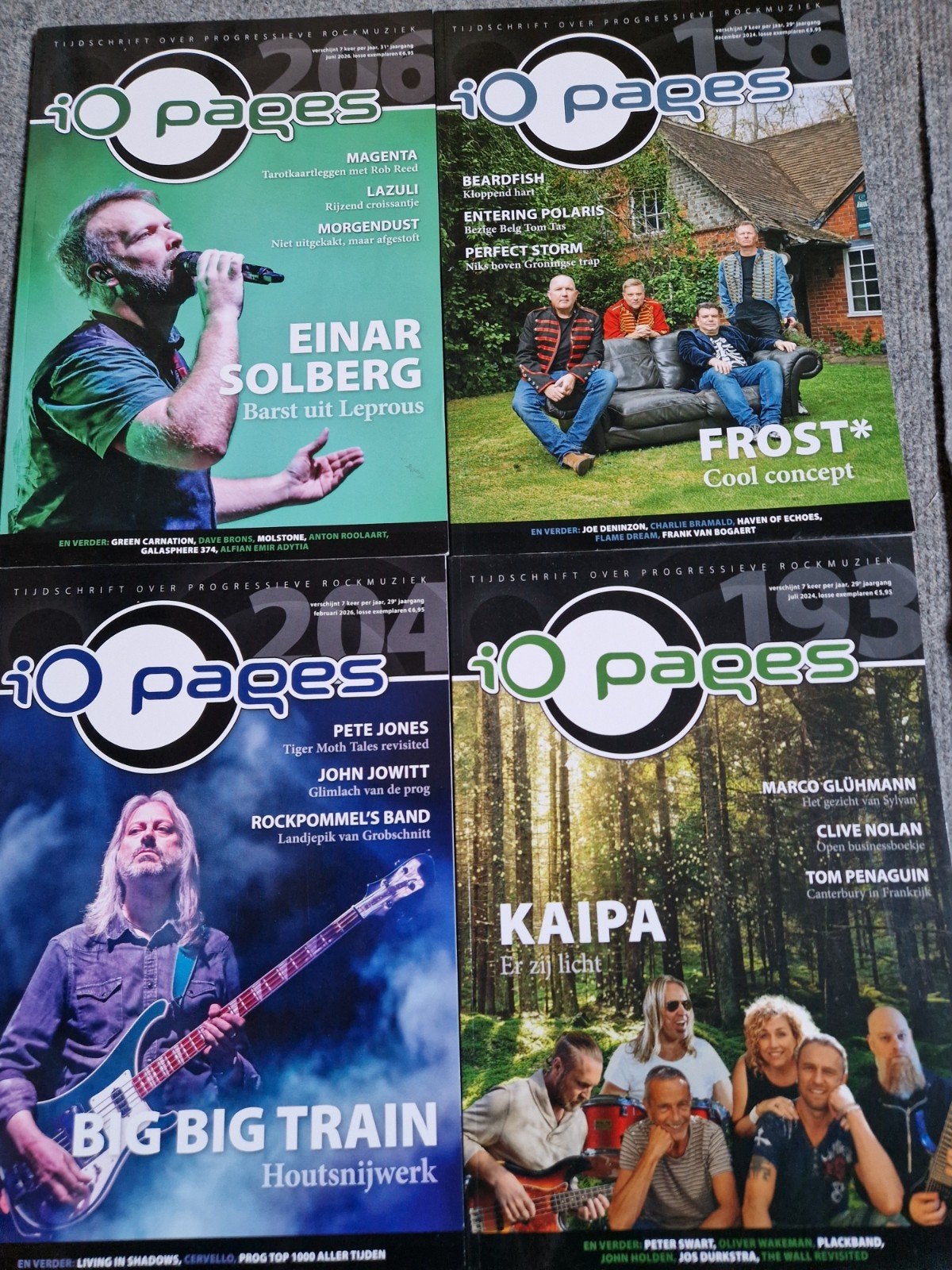 IO pages, 4 nrs. over Prog Rock, Verzenden, Muziek, Film of Tv