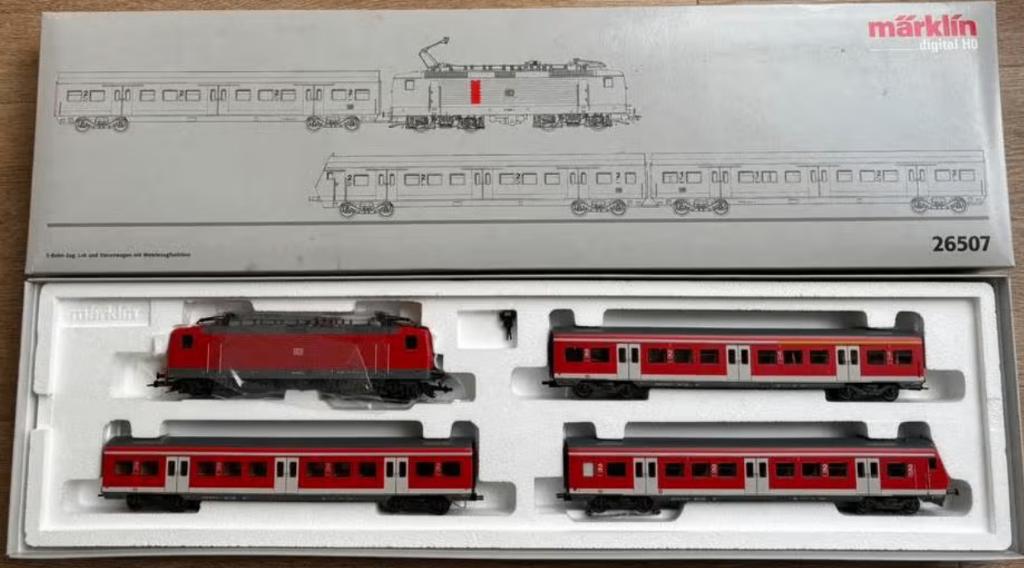 Marklin H0 26507 - 4-delige digitale set loc BR 143 in ovp, Wisselstroom, Treinset, Nieuw, Ophalen of Verzenden