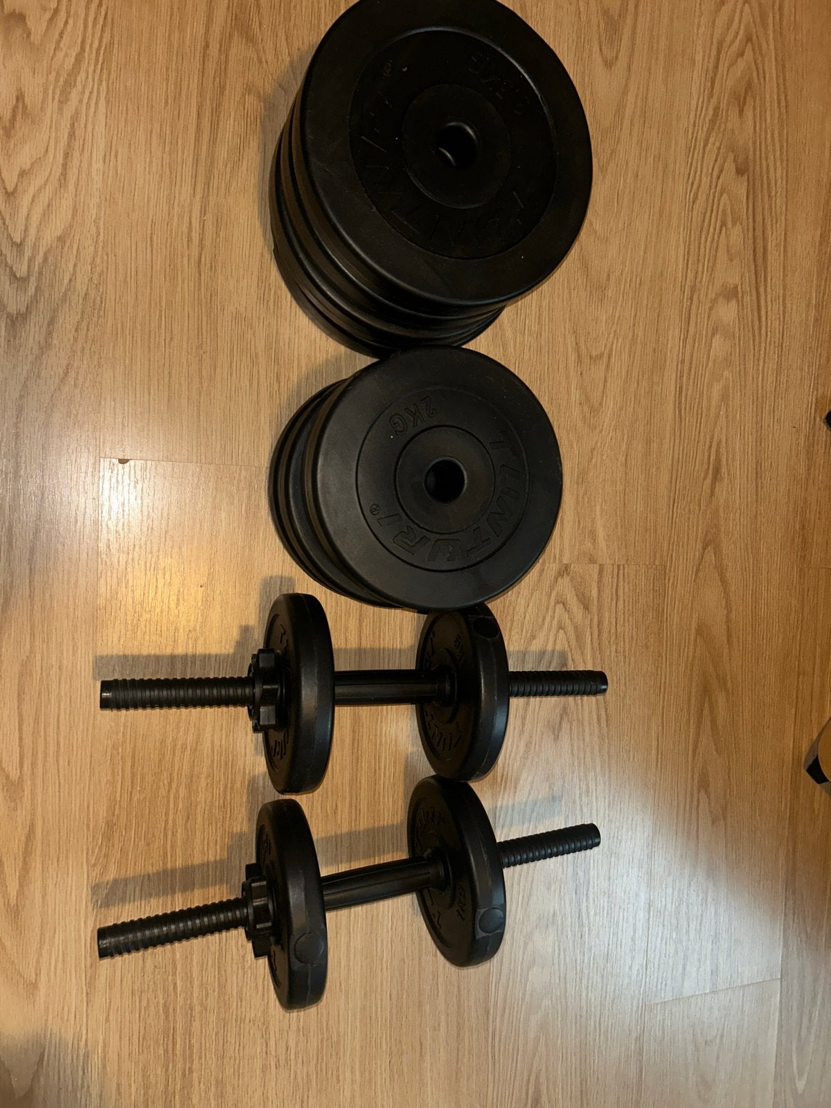 Dumbbell set met diverse gewichten, Sport en Fitness, Ophalen of Verzenden, Gebruikt, Armen, Halterset