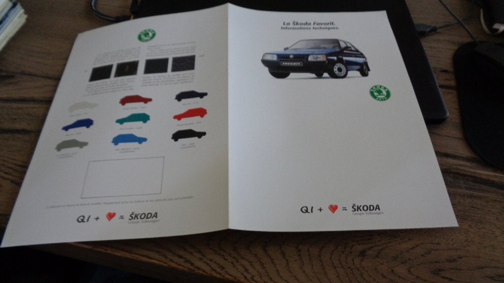 Folder  SKODA  FAVORIT  ,  jaren  80, Verzenden, Nieuw, Overige merken
