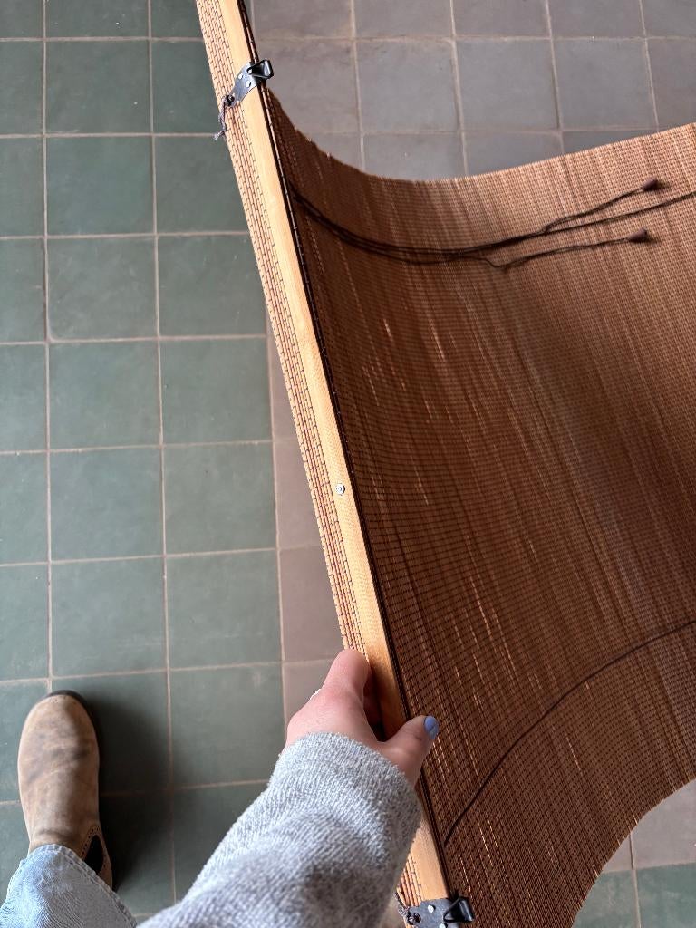 Bamboe Rolgordijn Vouwgordijn Bruin Naturel Set van 2, Ophalen, Gebruikt, Bruin, 50 tot 100 cm